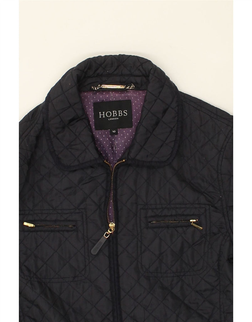 HOBBS Womens Quilted Overcoat UK 10 Small Navy Blue Nylon | Vintage Hobbs | Thrift | Second-Hand Hobbs | Used Clothing | Messina Hembry 