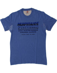 MURPHY & NYE Mens Graphic T-Shirt Top Medium Blue Cotton