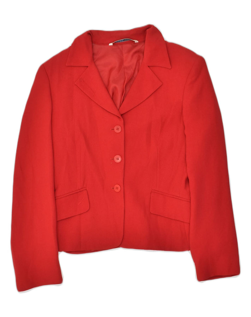 PENNY BLACK Womens 3 Button Blazer Jacket IT 42 Medium Red Viscose | Vintage Penny Black | Thrift | Second-Hand Penny Black | Used Clothing | Messina Hembry 