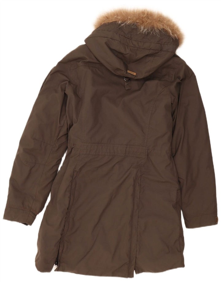 Icepeak Womens Hooded Oversized Padded Coat EU 36 Small Khaki Polyamide