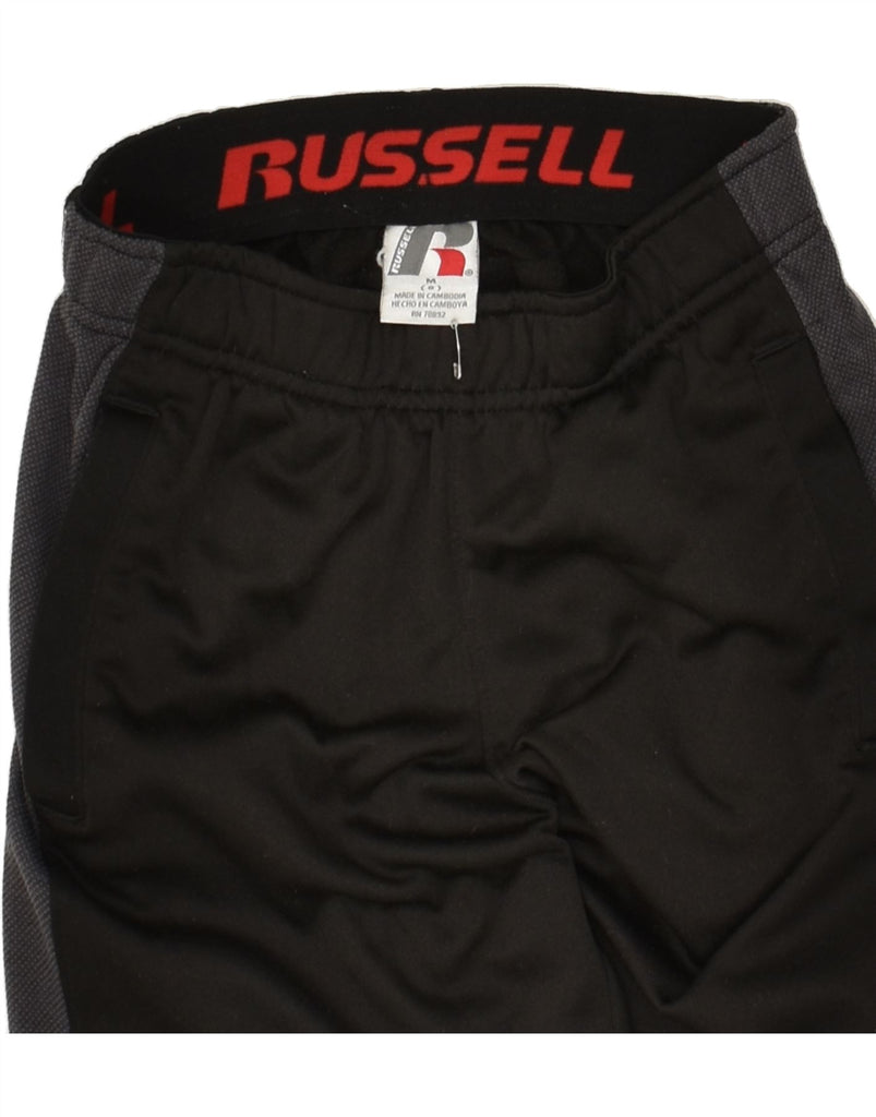 RUSSEL Boys Tracksuit Trousers 7-8 Years Medum Black Polyester | Vintage RUSSEL | Thrift | Second-Hand RUSSEL | Used Clothing | Messina Hembry 