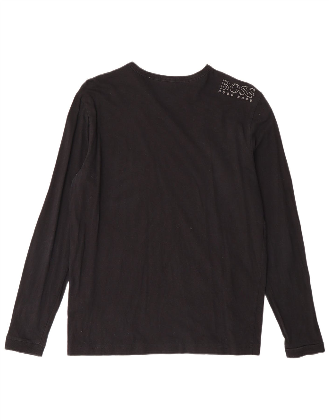 HUGO BOSS Mens Regular Fit Top Long Sleeve Small Black Cotton