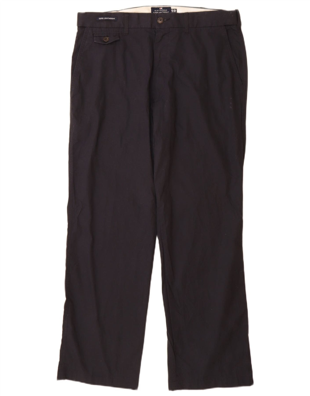 MARKS & SPENCER Mens Blue Harbour Chino Trousers W34 L29 Navy Blue