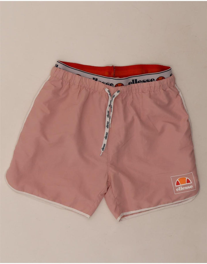 Ellesse Womens Graphic Swimming Shorts UK 12 Medium Pink Colourblock
