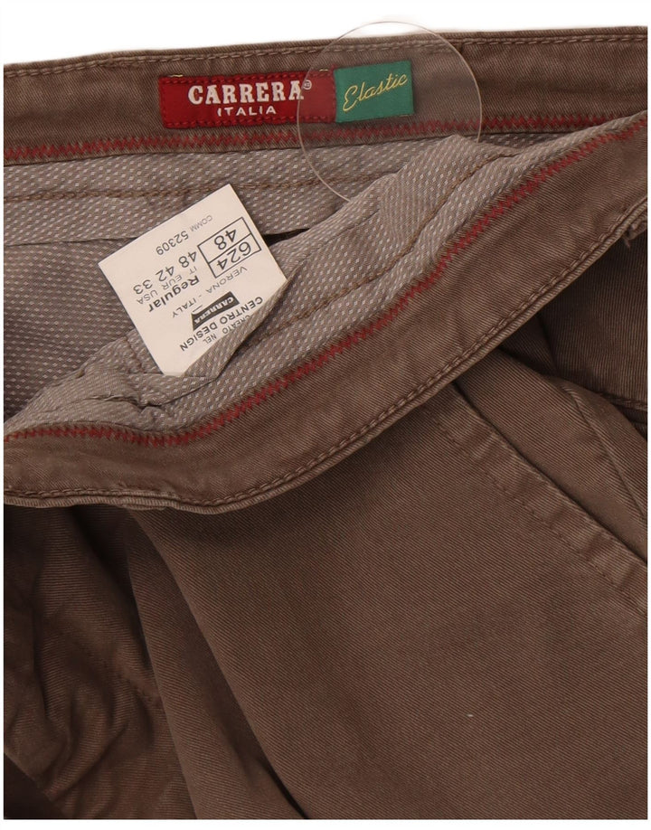 Carrera Mens Slim Chino Trousers IT 48 Medium W33 L31 Grey Cotton