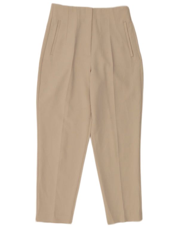 Zara Womens Tapered Suit Trousers Medium W28 L26 Off White Polyester