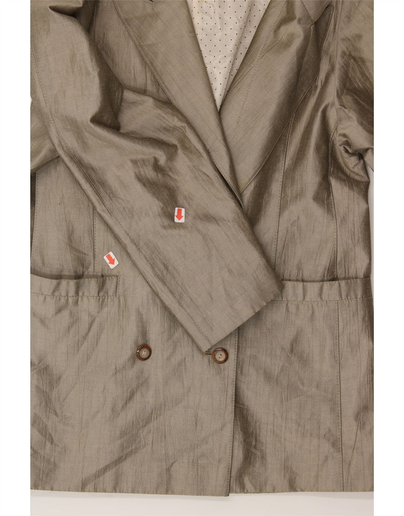 VINTAGE Womens Longline Double Breasted Blazer Jacket EU 38 Medium Grey Vintage Vintage and Second-Hand Vintage from Messina Hembry 