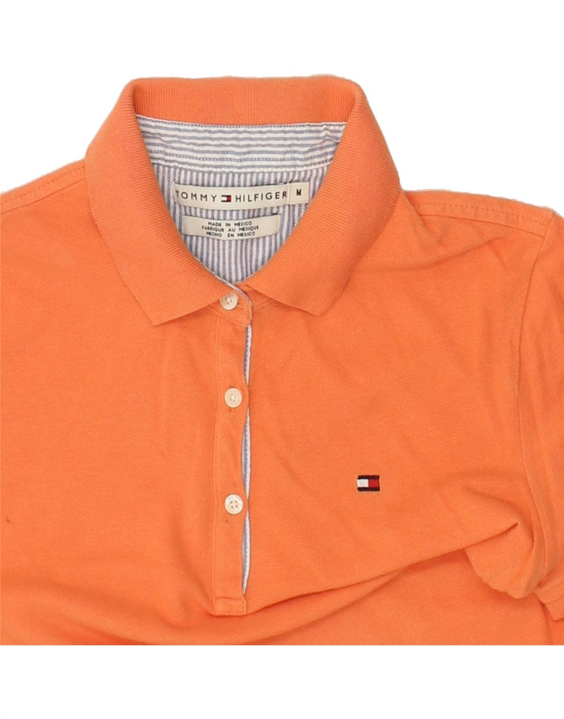 TOMMY HILFIGER Womens Polo Shirt UK 12 Medium Orange Cotton | Vintage Tommy Hilfiger | Thrift | Second-Hand Tommy Hilfiger | Used Clothing | Messina Hembry 