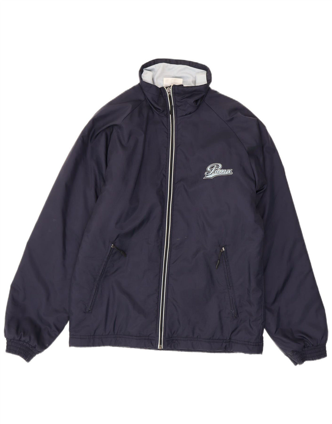 Puma Mens Tracksuit Top Jacket Small Navy Blue Nylon