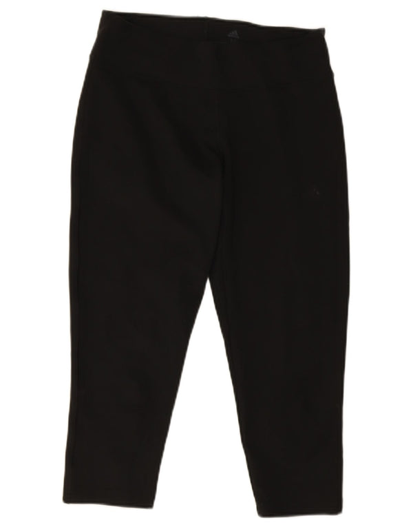 Adidas Womens Climalite Capri Leggings UK 12/14 Medium Black Polyester