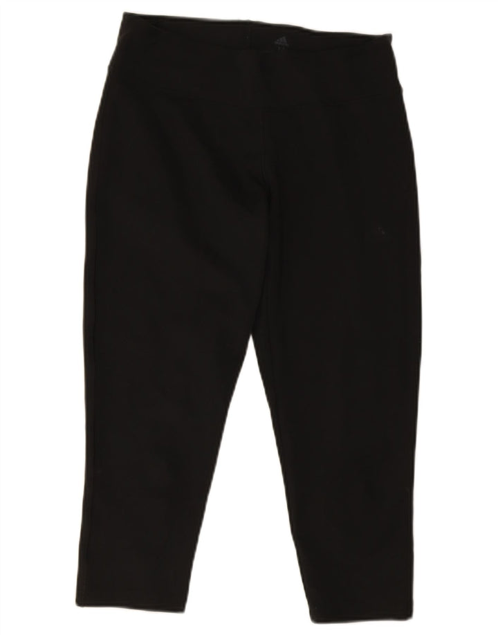 Adidas Womens Climalite Capri Leggings UK 12/14 Medium Black Polyester