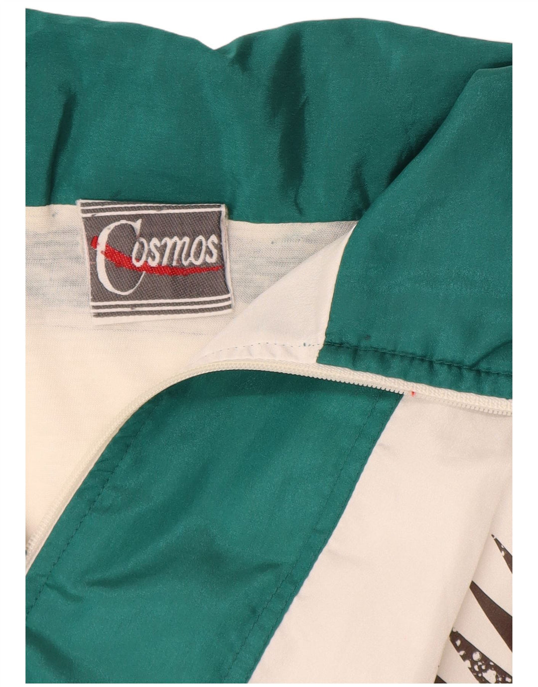 COSMOS Mens Tracksuit Top Jacket UK 16 Large White Colourblock