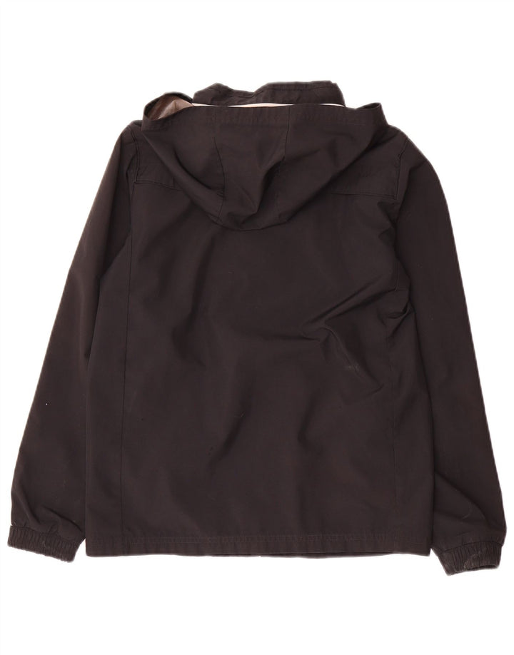 Adidas Boys Hooded Rain Jacket 11-12 Years Black Polyester