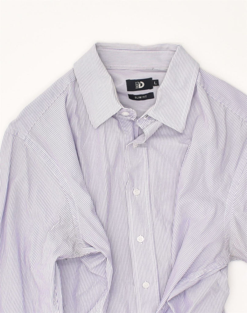 DACK'S Mens Slim Fit Shirt Large Purple Striped Cotton | Vintage Dack's | Thrift | Second-Hand Dack's | Used Clothing | Messina Hembry 