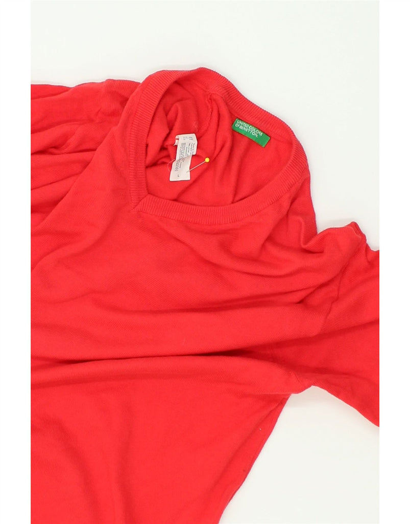 BENETTON Mens V-Neck Jumper Sweater Large Red Cotton | Vintage Benetton | Thrift | Second-Hand Benetton | Used Clothing | Messina Hembry 