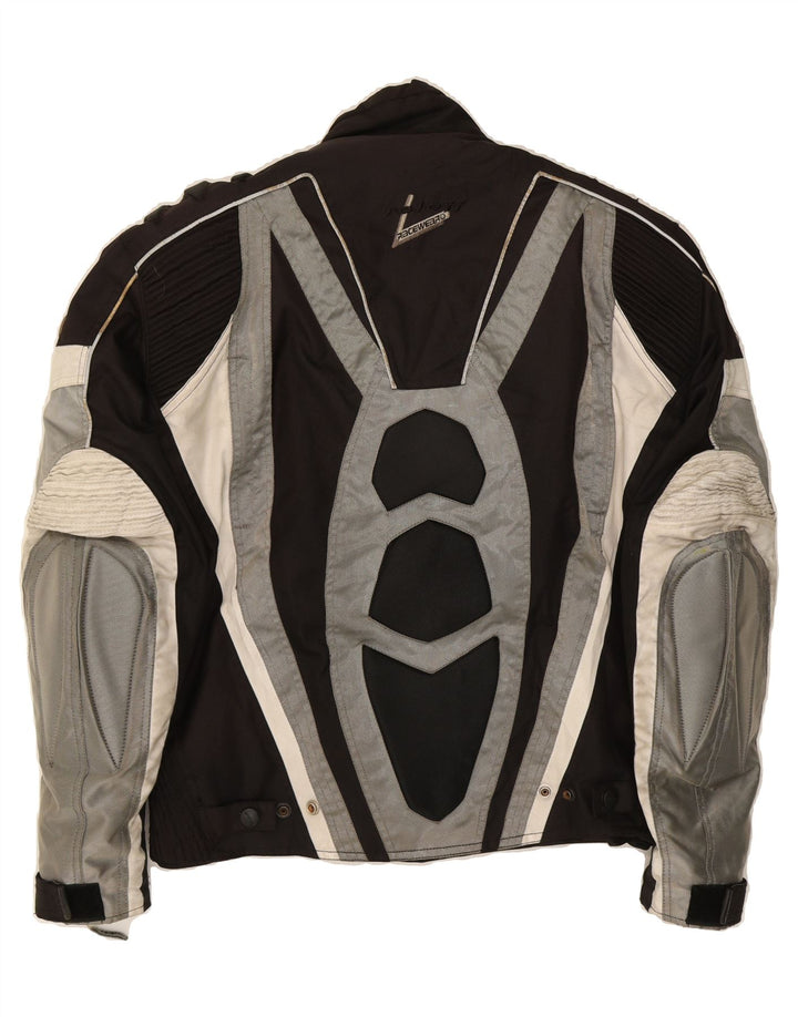 ROLEFF Mens Motorcycle Racer Jacket UK 36 Small Black Colourblock Vintage ROLEFF and Second-Hand ROLEFF from Messina Hembry 