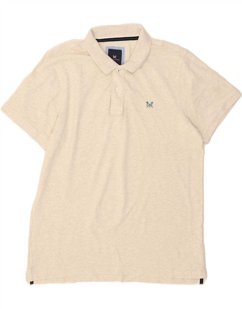 CREW CLOTHING Mens Polo Shirt XL Beige Cotton Vintage Crew Clothing and Second-Hand Crew Clothing from Messina Hembry 