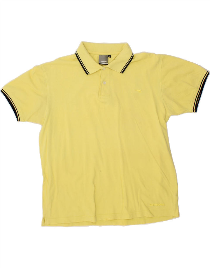 DIADORA Mens Polo Shirt XL Yellow Vintage Diadora and Second-Hand Diadora from Messina Hembry 