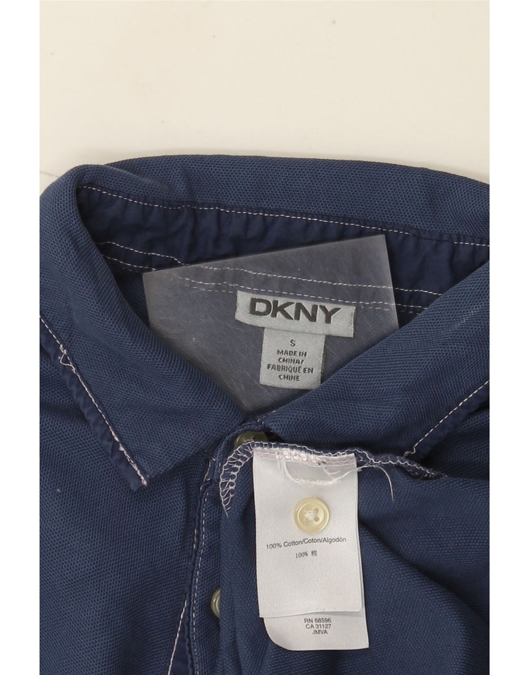 Dkny Mens Polo Shirt Small Navy Blue Cotton