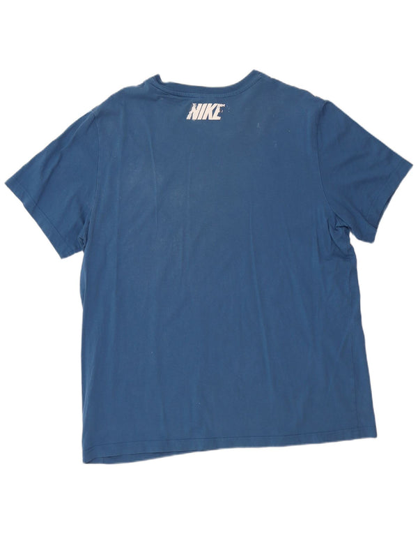 NIKE Mens Graphic T-Shirt Top XL Blue Cotton