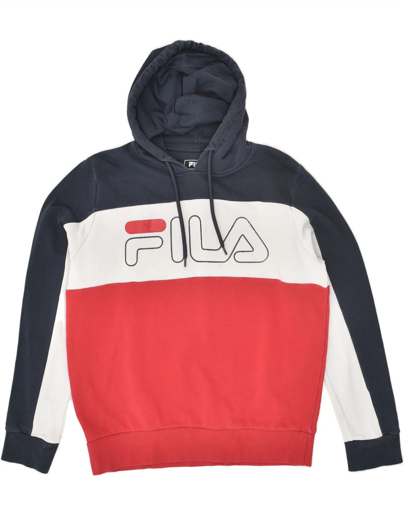 FILA Mens Graphic Hoodie Jumper XS Multicoloured Striped Cotton | Vintage Fila | Thrift | Second-Hand Fila | Used Clothing | Messina Hembry 