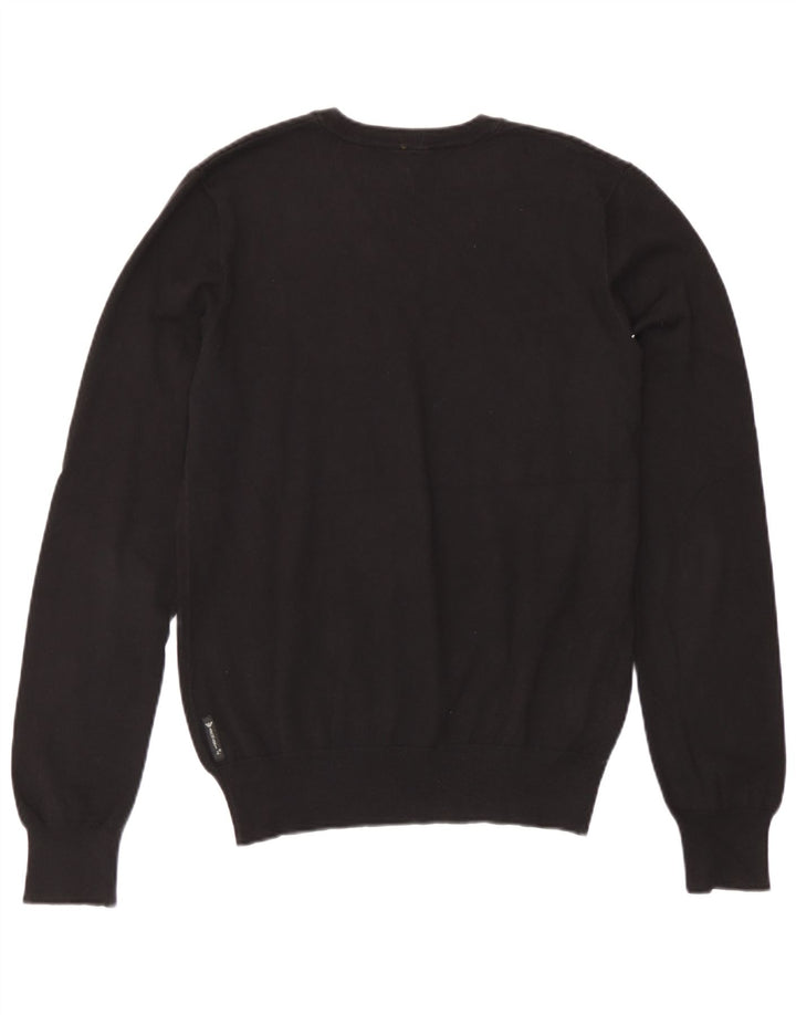 Armani Jeans Womens V-Neck Jumper Sweater EU 46 XL Black