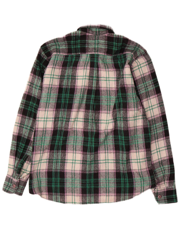 Vintage Mens Flannel Shirt Medium Multicoloured Check Wool
