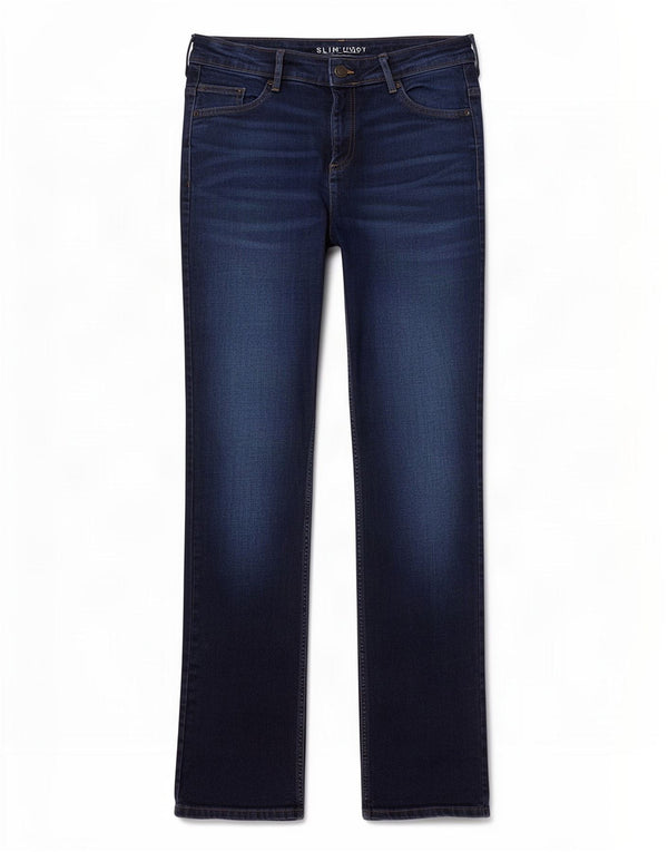 Marks & Spencer Womens Slim Bootcut Jeans UK 14 Large W34 L32 Navy Blue