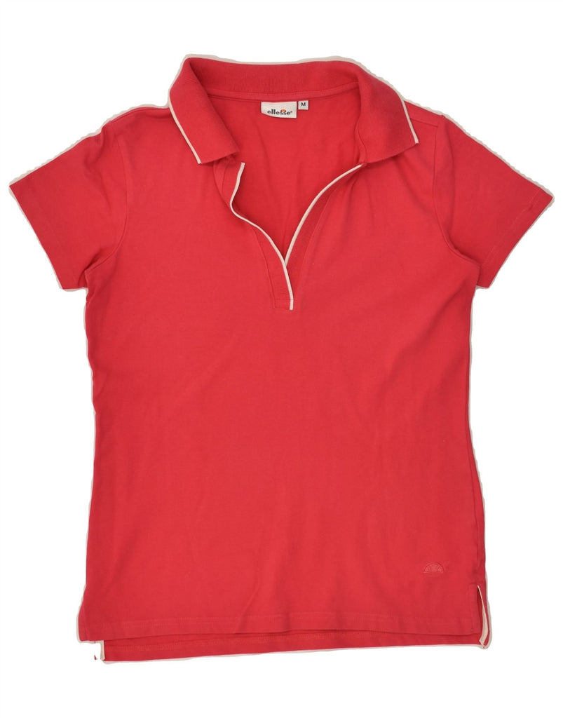 ELLESSE Womens Polo Shirt UK 12 Medium Red Cotton Vintage Ellesse and Second-Hand Ellesse from Messina Hembry 