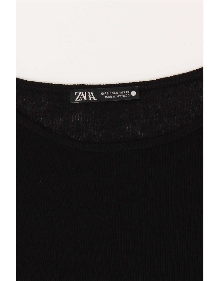 Zara Womens T-Shirt Top UK 10 Small Black