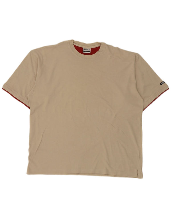 Arena Womens T-Shirt Top UK 16 Large Beige Cotton
