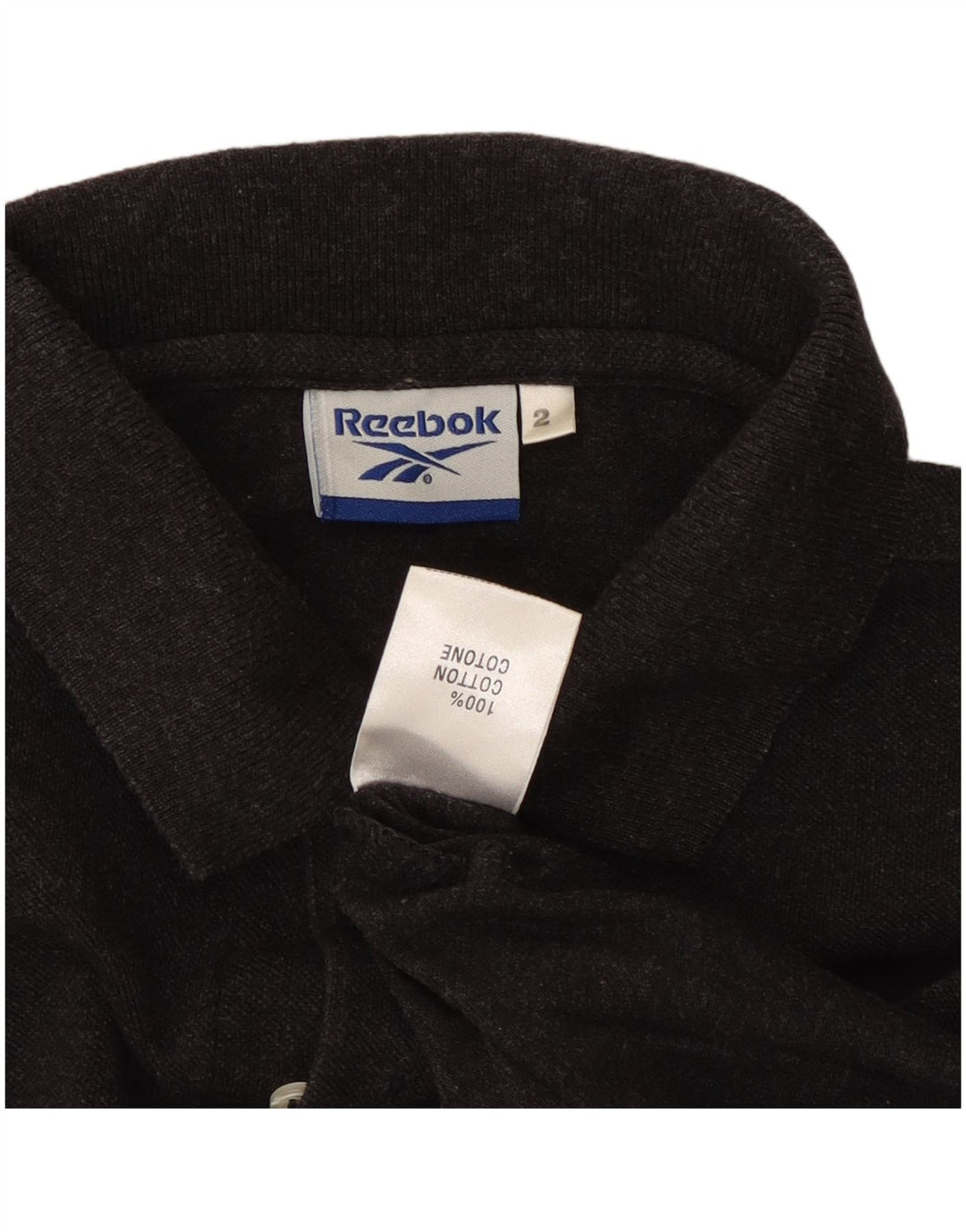 REEBOK Mens Polo Shirt Medium Grey Cotton