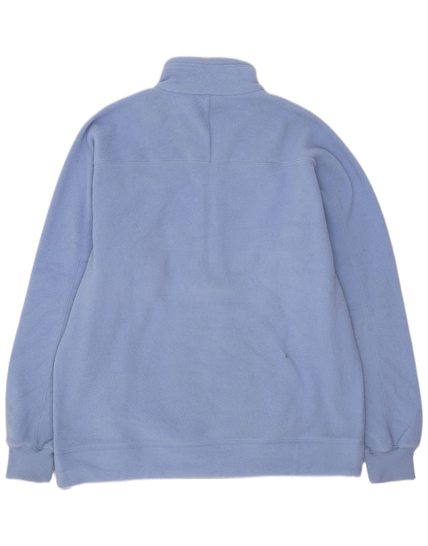 Champion Mens Zip Neck Fleece Jumper Large Blue Polyester