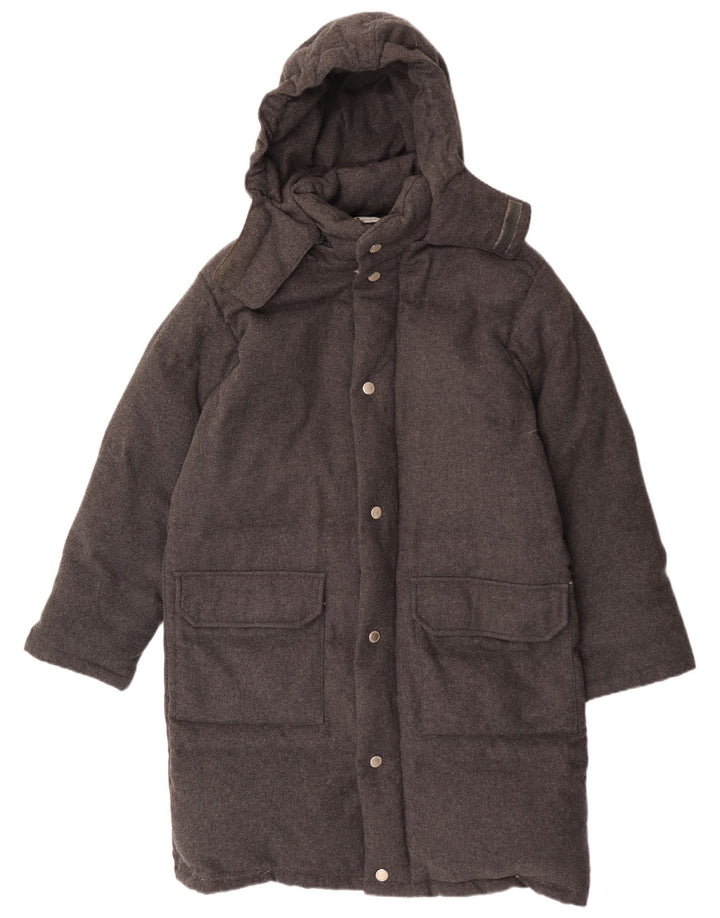 Sergio Tacchini Mens Hooded Padded Coat UK 38 Medium Grey Acrylic