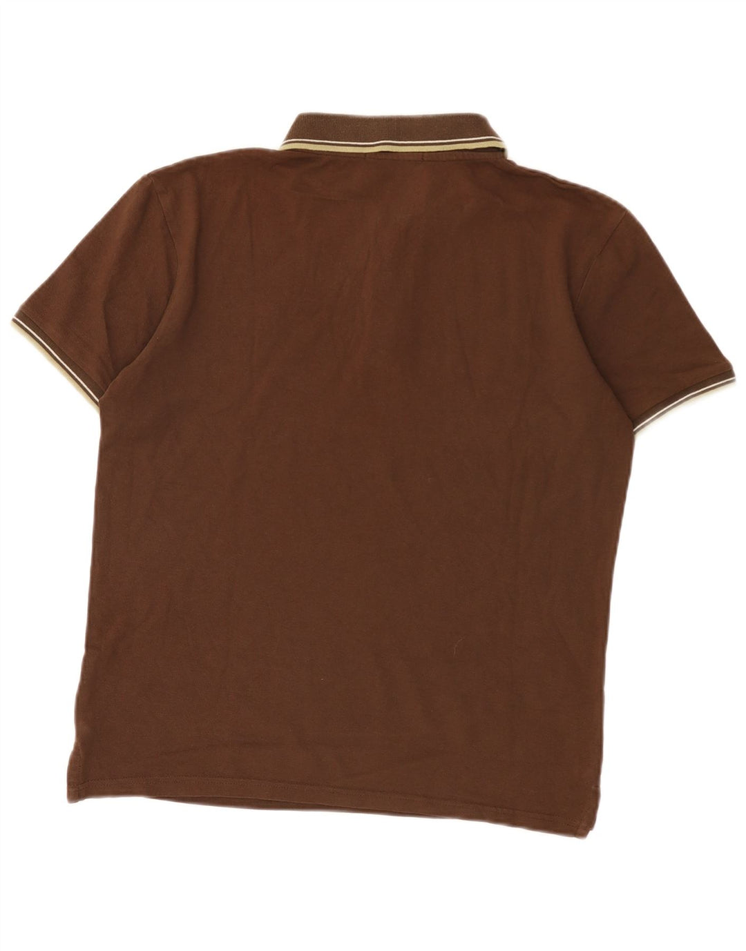 Trussardi Mens Polo Shirt Medium Brown Striped