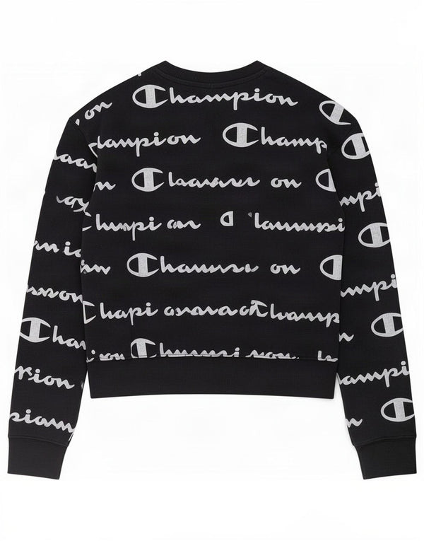 Champion Girls Graphic Sweatshirt Jumper 13-14 Years XL Black