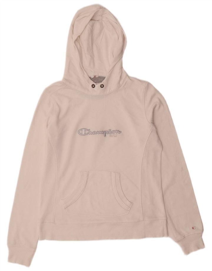 Champion Womens Heritage Classics Graphic Hoodie Jumper UK 14 Medium White