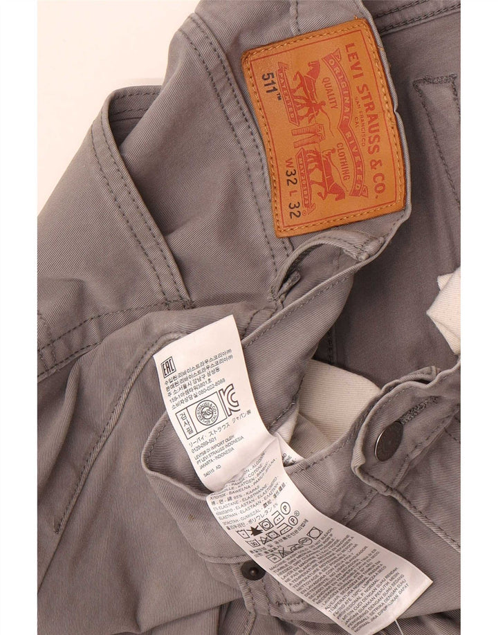 Levi's Mens 511 Slim Casual Trousers W32 L32 Grey Cotton