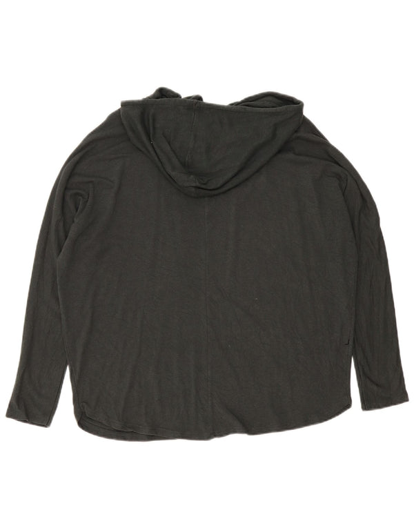 Zara Womens Hooded Oversized Top Long Sleeve UK 10 Small Black