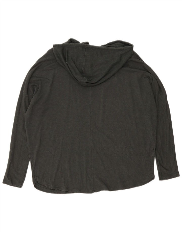 Zara Womens Hooded Oversized Top Long Sleeve UK 10 Small Black