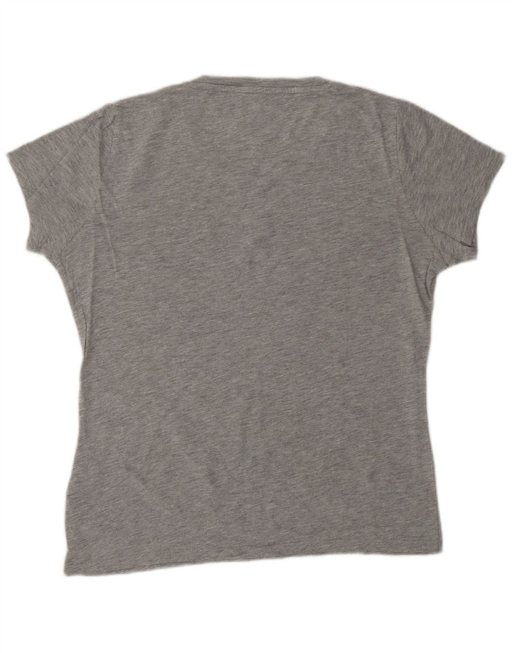TOMMY HILFIGER Womens Oversized Graphic T-Shirt Top UK 10 Small Grey
