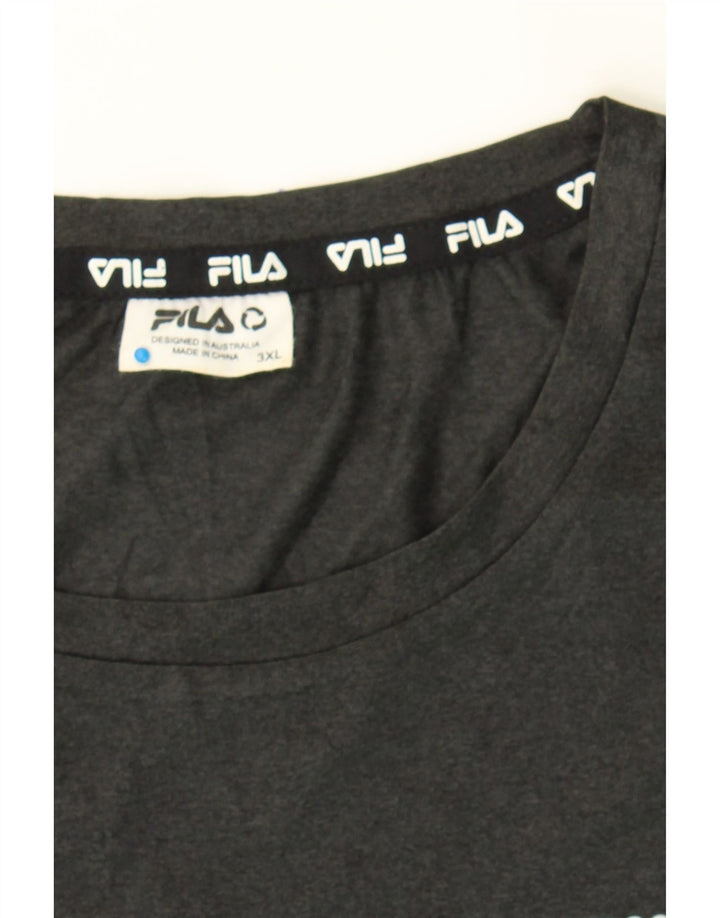 FILA Womens T-Shirt Top UK 22 3XL Grey Polyester Vintage Fila and Second-Hand Fila from Messina Hembry 