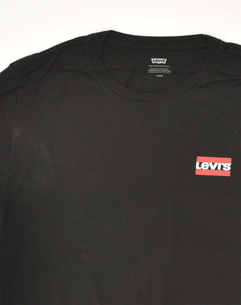 LEVI'S Womens Graphic T-Shirt Top UK 14 Large Black Cotton | Vintage Levi's | Thrift | Second-Hand Levi's | Used Clothing | Messina Hembry 