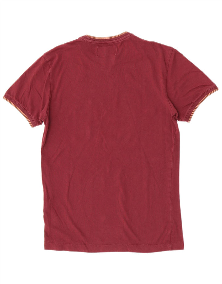 Penguin Mens T-Shirt Top Small Maroon Cotton