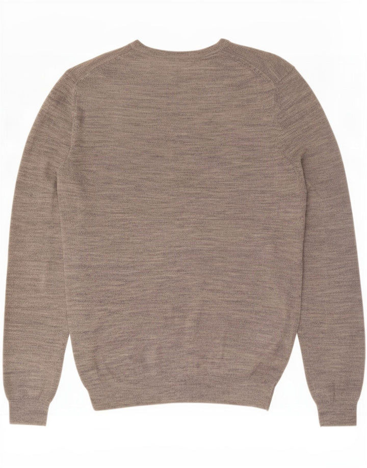 Reiss Mens Crew Neck Jumper Sweater Small Grey Flecked Wool