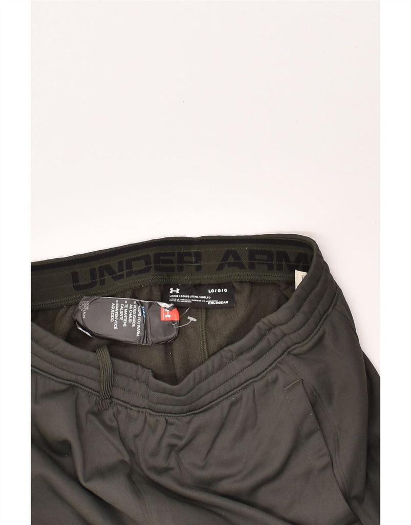 UNDER ARMOUR Mens Tracksuit Trousers Large Khaki Polyester | Vintage Under Armour | Thrift | Second-Hand Under Armour | Used Clothing | Messina Hembry 