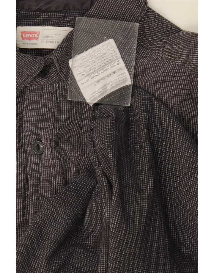 Levi's Mens Standard Fit Shirt Medium Grey Check Cotton