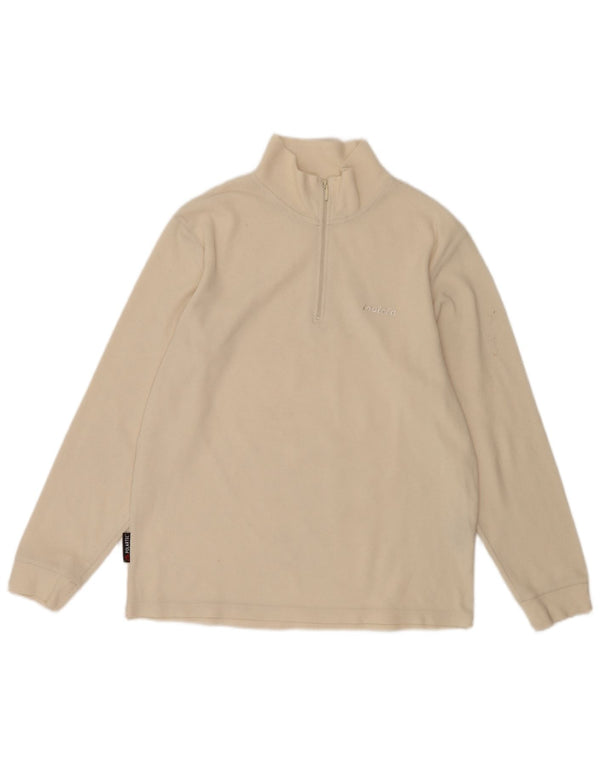 Invicta Mens Zip Neck Fleece Jumper Large Off White Polyester