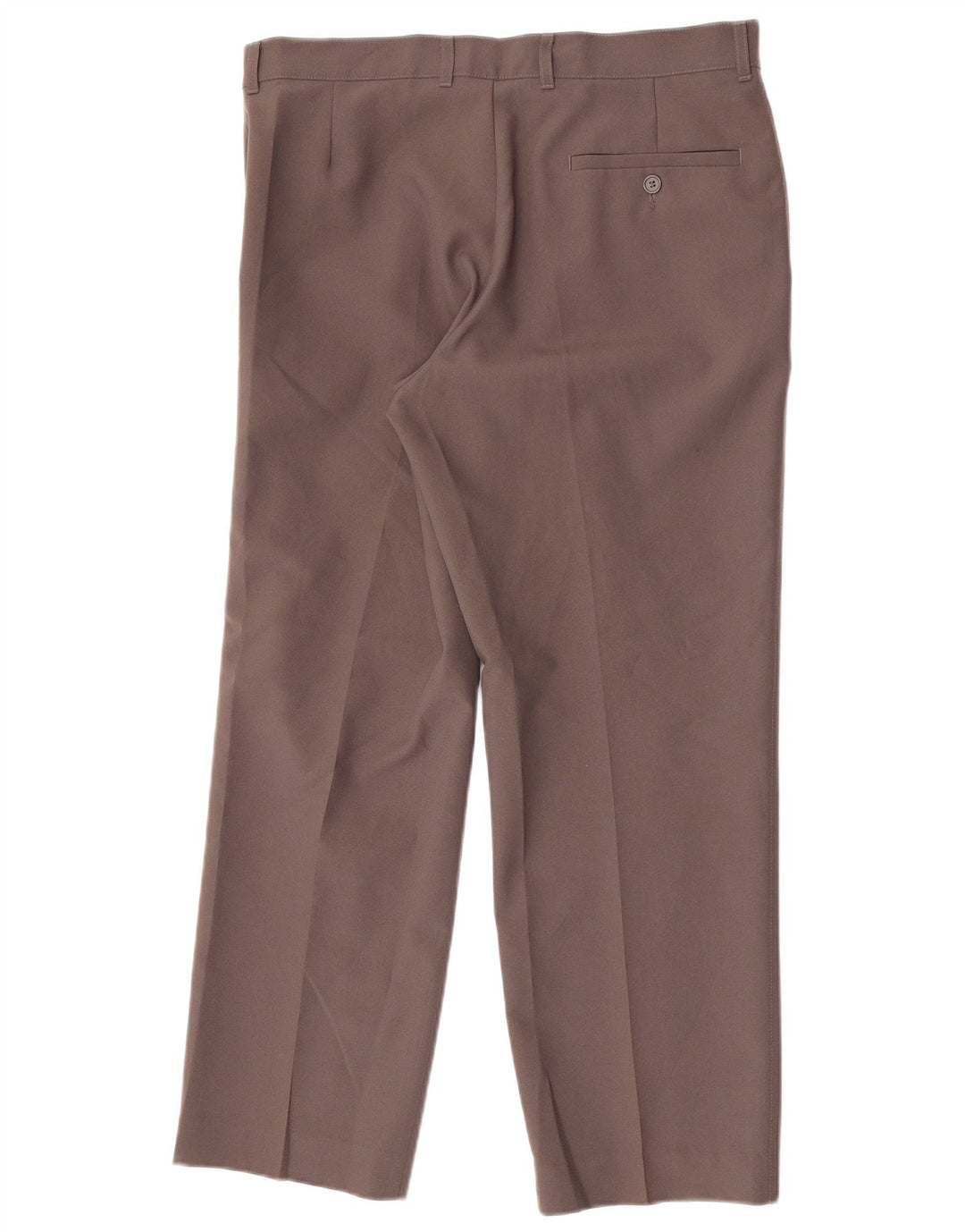 Marks & Spencer Mens Straight Chino Trousers W34 L29 Brown Polyester