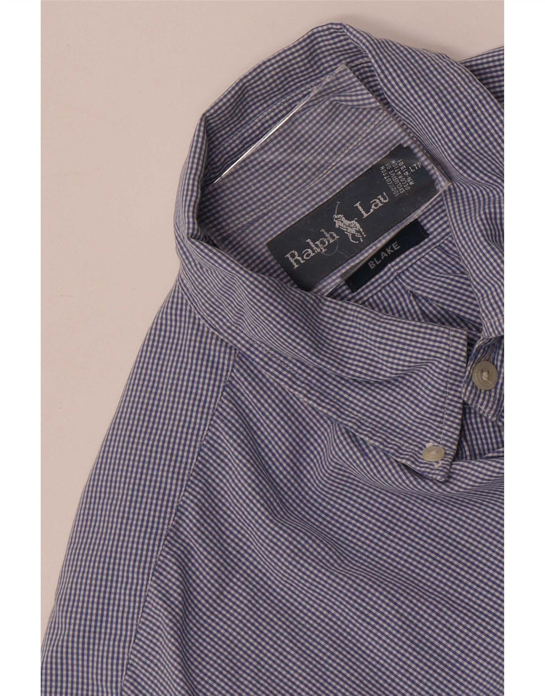 Ralph Lauren Mens Blake Shirt Medium Navy Blue Gingham Cotton